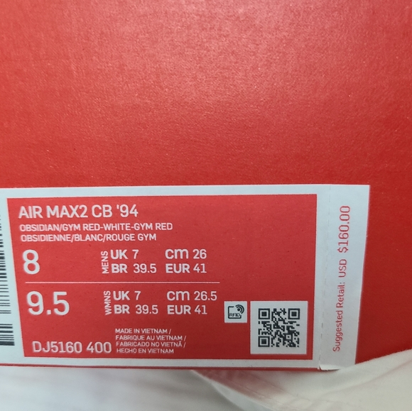 Air Max 2 Charles Barkley 94 NEW in Box Nike MEN obsidian red blue white - Picture 7 of 8